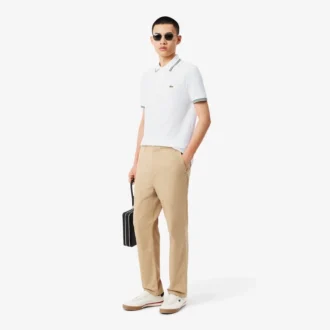 Polo L.12.12 pour homme, coupe classique avec bordures contrastées