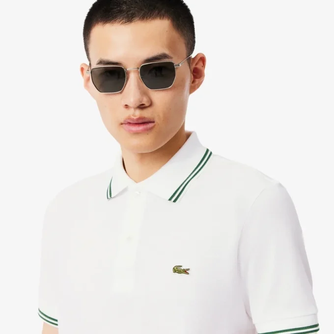 Polo L.12.12 pour homme, coupe classique avec bordures contrastées Polo L.12.12 pour homme, coupe classique avec bordures contrastées