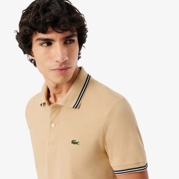 Polo L.12.12 pour homme, coupe classique avec bordures contrastées Polo L.12.12 pour homme, coupe classique avec bordures contrastées