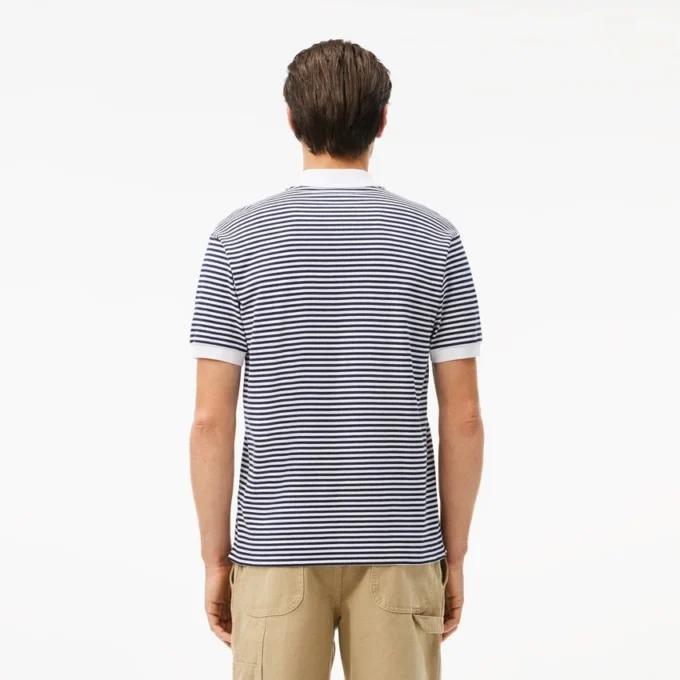 Polo L.12.12 rayé en petit piqué, coupe classique pour homme Polo L.12.12 rayé en petit piqué, coupe classique pour homme