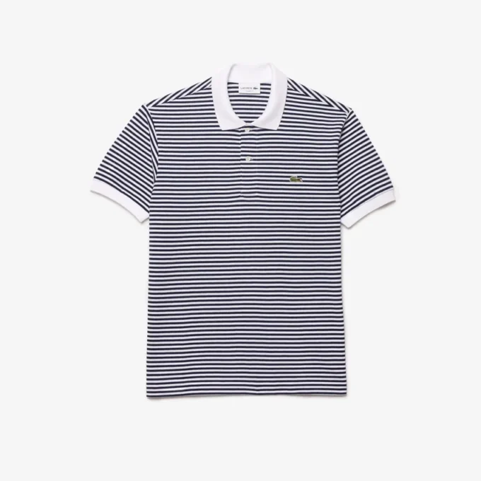 Polo L.12.12 rayé en petit piqué, coupe classique pour homme Polo L.12.12 rayé en petit piqué, coupe classique pour homme