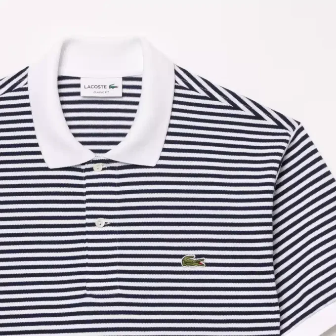 Polo L.12.12 rayé en petit piqué, coupe classique pour homme Polo L.12.12 rayé en petit piqué, coupe classique pour homme