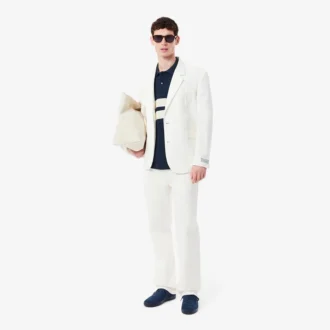 Polo L.12.12 à rayures larges et coupe classique pour homme