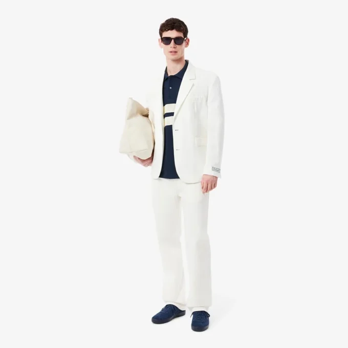 Polo L.12.12 à rayures larges et coupe classique pour homme Polo L.12.12 à rayures larges et coupe classique pour homme