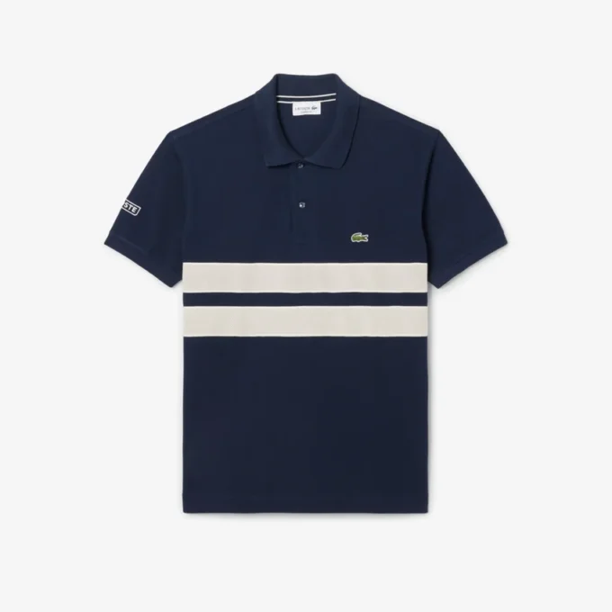 Polo L.12.12 à rayures larges et coupe classique pour homme Polo L.12.12 à rayures larges et coupe classique pour homme