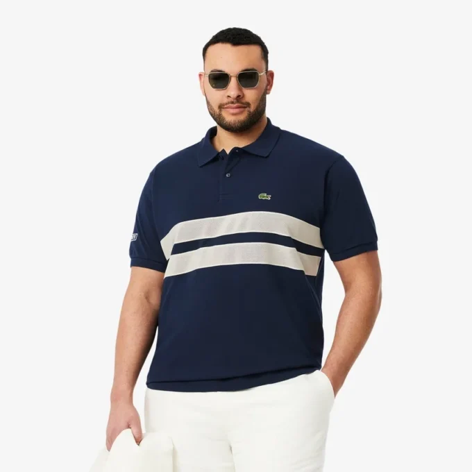 Polo L.12.12 à rayures larges et coupe classique pour homme Polo L.12.12 à rayures larges et coupe classique pour homme