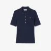 Polo L.12.D pour femme, coupe ajustée, motif Pointelle Polo L.12.D pour femme, coupe ajustée, motif Pointelle