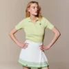 Polo L.12.D pour femme, coupe ajustée, motif Pointelle Polo L.12.D pour femme, coupe ajustée, motif Pointelle