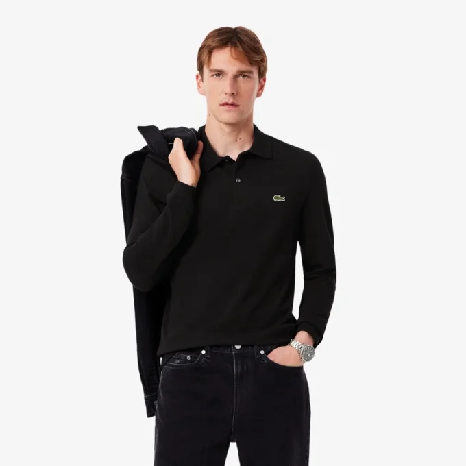 Polo à manches longues slim fit L.12.12 pour homme Polo à manches longues slim fit L.12.12 pour homme
