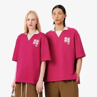 Polo oversize en satin rehaussé d&rsquo;un badge Runway