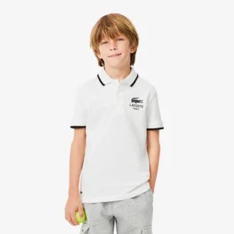 Polo Petit Piqué à col rayé pour garçon