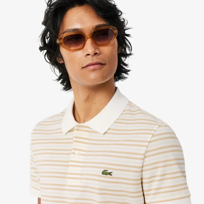 Polo Petit Piqué rayé à la coupe classique Polo Petit Piqué rayé à la coupe classique