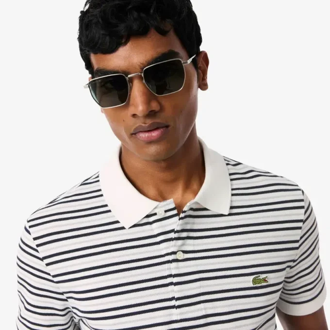 Polo Petit Piqué rayé à la coupe classique