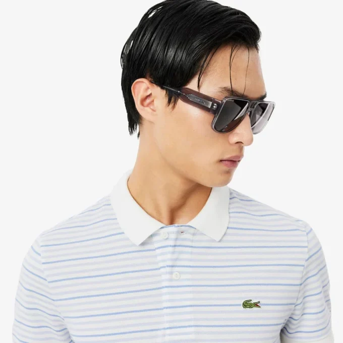 Polo Petit Piqué rayé à la coupe classique Polo Petit Piqué rayé à la coupe classique