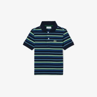 Polo Petit Piqué à rayures contrastées