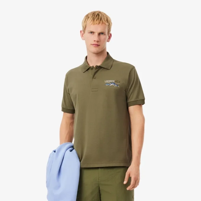 Polo Piqué à Motif Brodé Coupe Classique pour Homme Polo Piqué à Motif Brodé Coupe Classique pour Homme