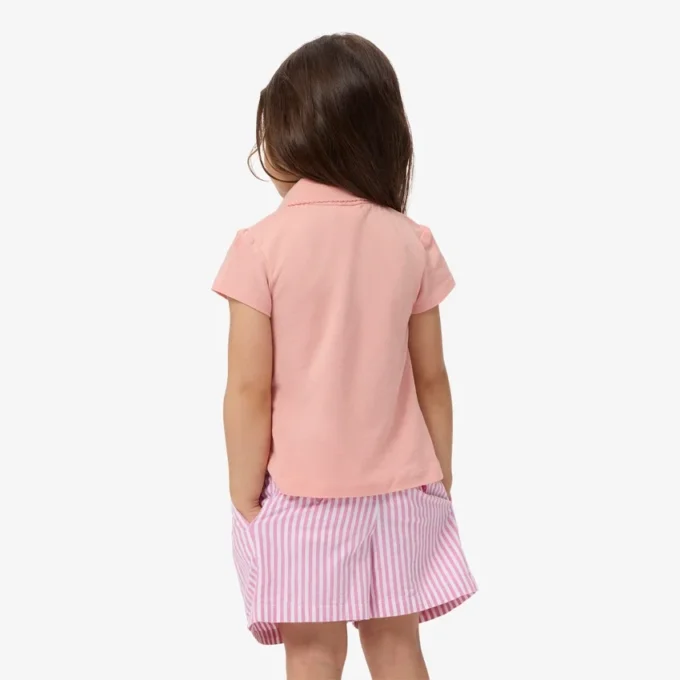 Polo Piqua à col festonné pour fille Polo Piqua à col festonné pour fille