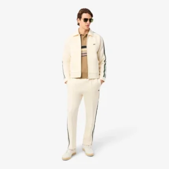 Polo rayé à col pour homme, fabriqué en France