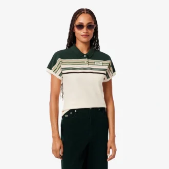 Polo rayé slim fit pour femme, fabriqué en France