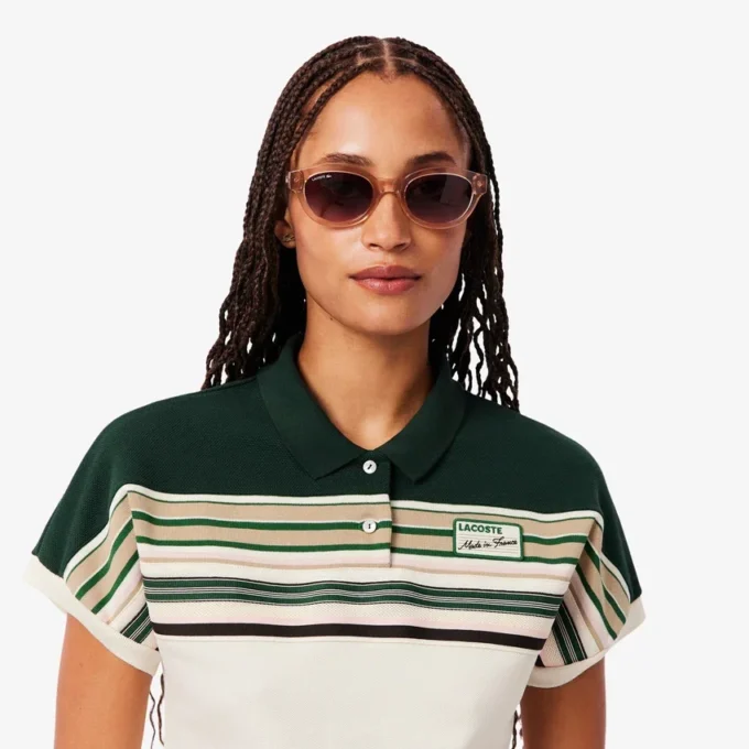 Polo rayé slim fit pour femme, fabriqué en France Polo rayé slim fit pour femme, fabriqué en France