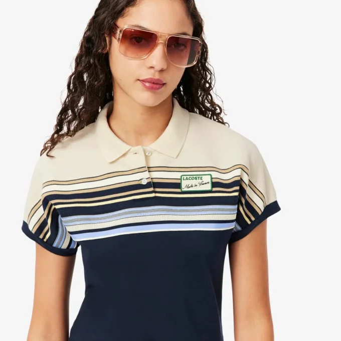 Polo rayé slim fit pour femme, fabriqué en France Polo rayé slim fit pour femme, fabriqué en France