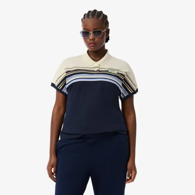 Polo rayé slim fit pour femme, fabriqué en France Polo rayé slim fit pour femme, fabriqué en France