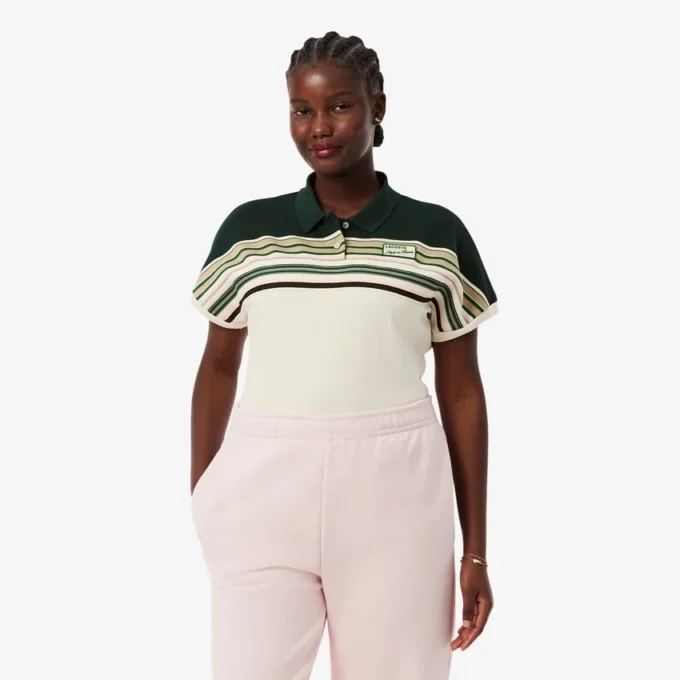 Polo rayé slim fit pour femme, fabriqué en France Polo rayé slim fit pour femme, fabriqué en France