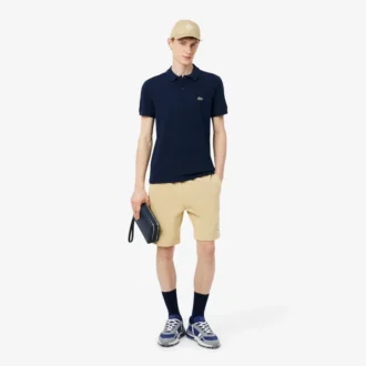Polo à rayures et logo, coupe classique