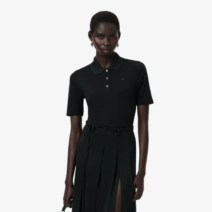 Polo Runway Slim Fit en soie Mini-Piqua Polo Runway Slim Fit en soie Mini-Piqua