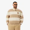 Polos de rugby rayés coupe décontractée pour homme Polos de rugby rayés coupe décontractée pour homme