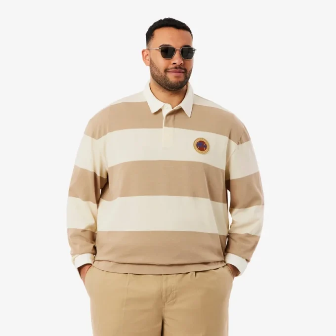 Polos de rugby rayés coupe décontractée pour homme Polos de rugby rayés coupe décontractée pour homme