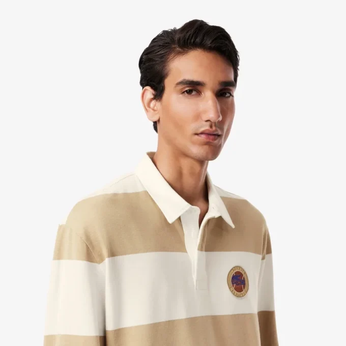 Polos de rugby rayés coupe décontractée pour homme Polos de rugby rayés coupe décontractée pour homme