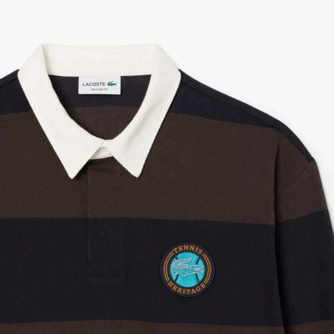 Polos de rugby rayés coupe décontractée pour homme Polos de rugby rayés coupe décontractée pour homme