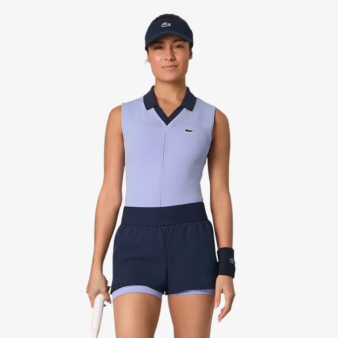 Polos de tennis sans manches en maille stretch pour femme Polos de tennis sans manches en maille stretch pour femme