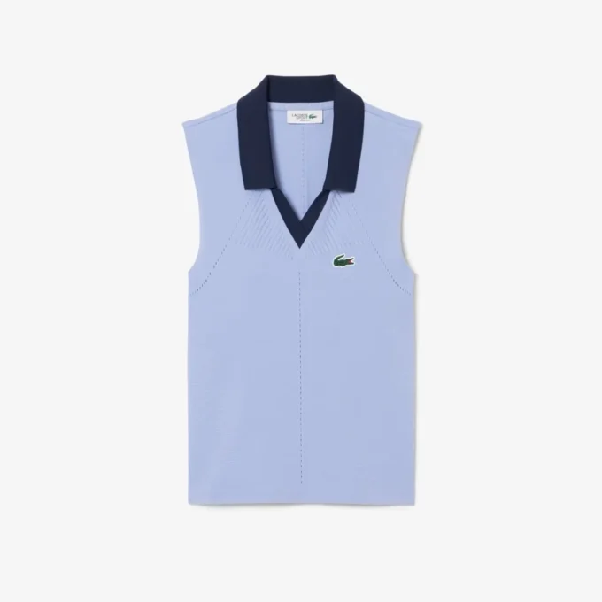 Polos de tennis sans manches en maille stretch pour femme Polos de tennis sans manches en maille stretch pour femme