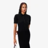 Polos femme slim fit en maille côtelée duveteuse Polos femme slim fit en maille côtelée duveteuse