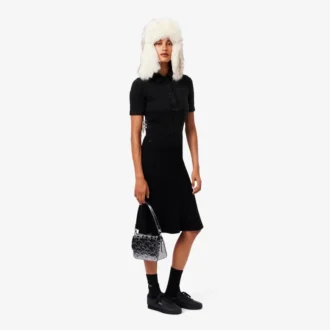 Polos femme slim fit en maille côtelée duveteuse