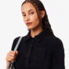 Polos femme slim fit en maille côtelée duveteuse Polos femme slim fit en maille côtelée duveteuse
