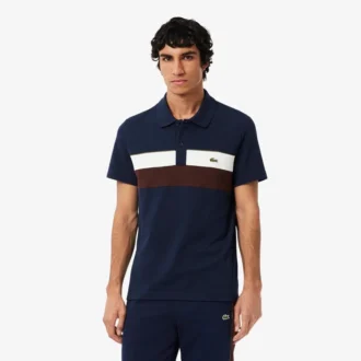 Polos Petit Piqué à blocs de couleur pour homme, coupe classique