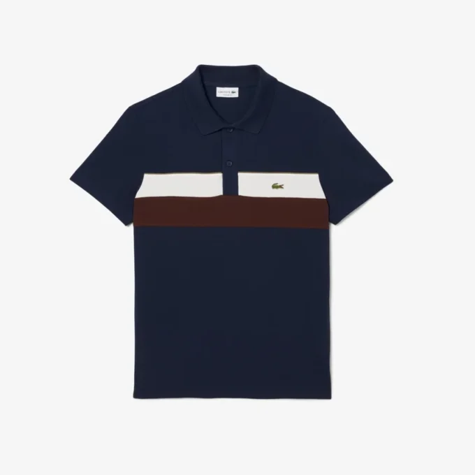 Polos Petit Piqué à blocs de couleur pour homme, coupe classique Polos Petit Piqué à blocs de couleur pour homme, coupe classique