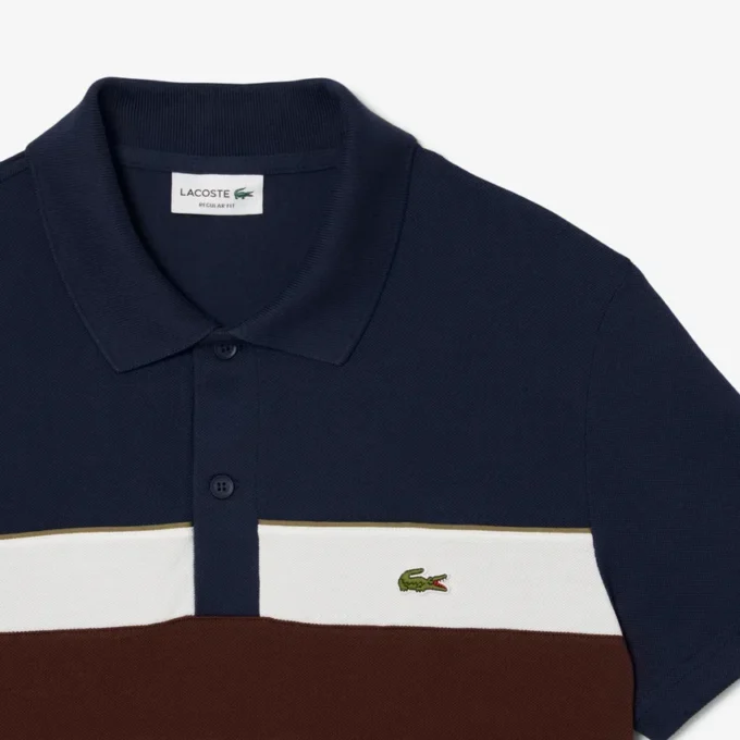 Polos Petit Piqué à blocs de couleur pour homme, coupe classique Polos Petit Piqué à blocs de couleur pour homme, coupe classique