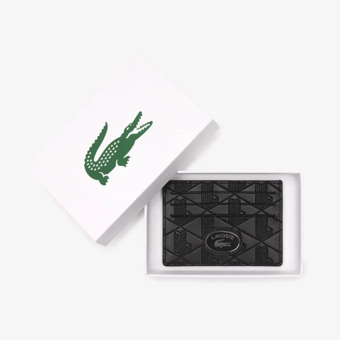 Porte-cartes en cuir monogrammé