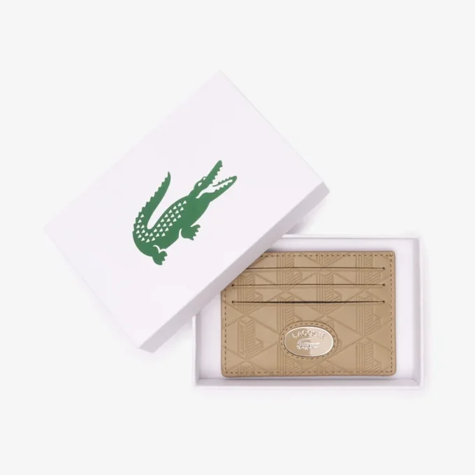 Porte-cartes en cuir monogrammé