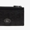 Porte-cartes en cuir monogrammé avec fermeture à glissière Porte-cartes en cuir monogrammé avec fermeture à glissière
