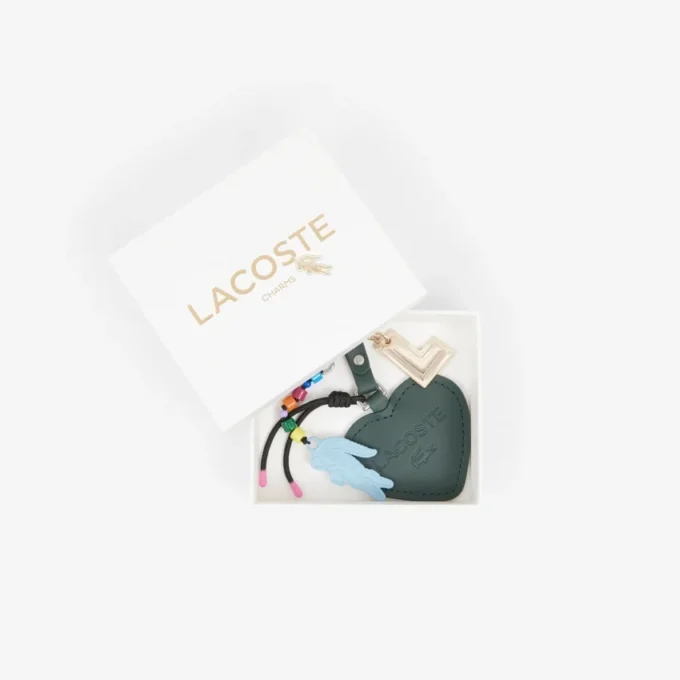 Porte-clés avec breloques en forme de cœur et de crocodile
