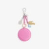 Porte-clés avec breloques en forme de raquette de tennis et miroir L Porte-clés avec breloques en forme de raquette de tennis et miroir L