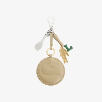 Porte-clés avec breloques en forme de raquette de tennis et miroir L