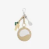 Porte-clés avec breloques en forme de raquette de tennis et miroir L Porte-clés avec breloques en forme de raquette de tennis et miroir L