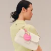 Porte-clés avec breloques en forme de raquette de tennis et miroir L Porte-clés avec breloques en forme de raquette de tennis et miroir L