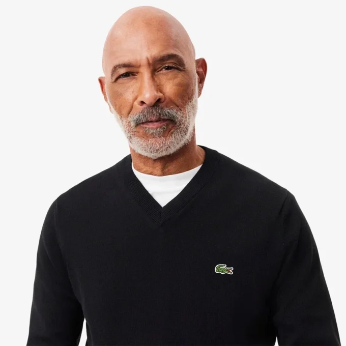 Pull à col en V en coton pour homme Pull à col en V en coton pour homme